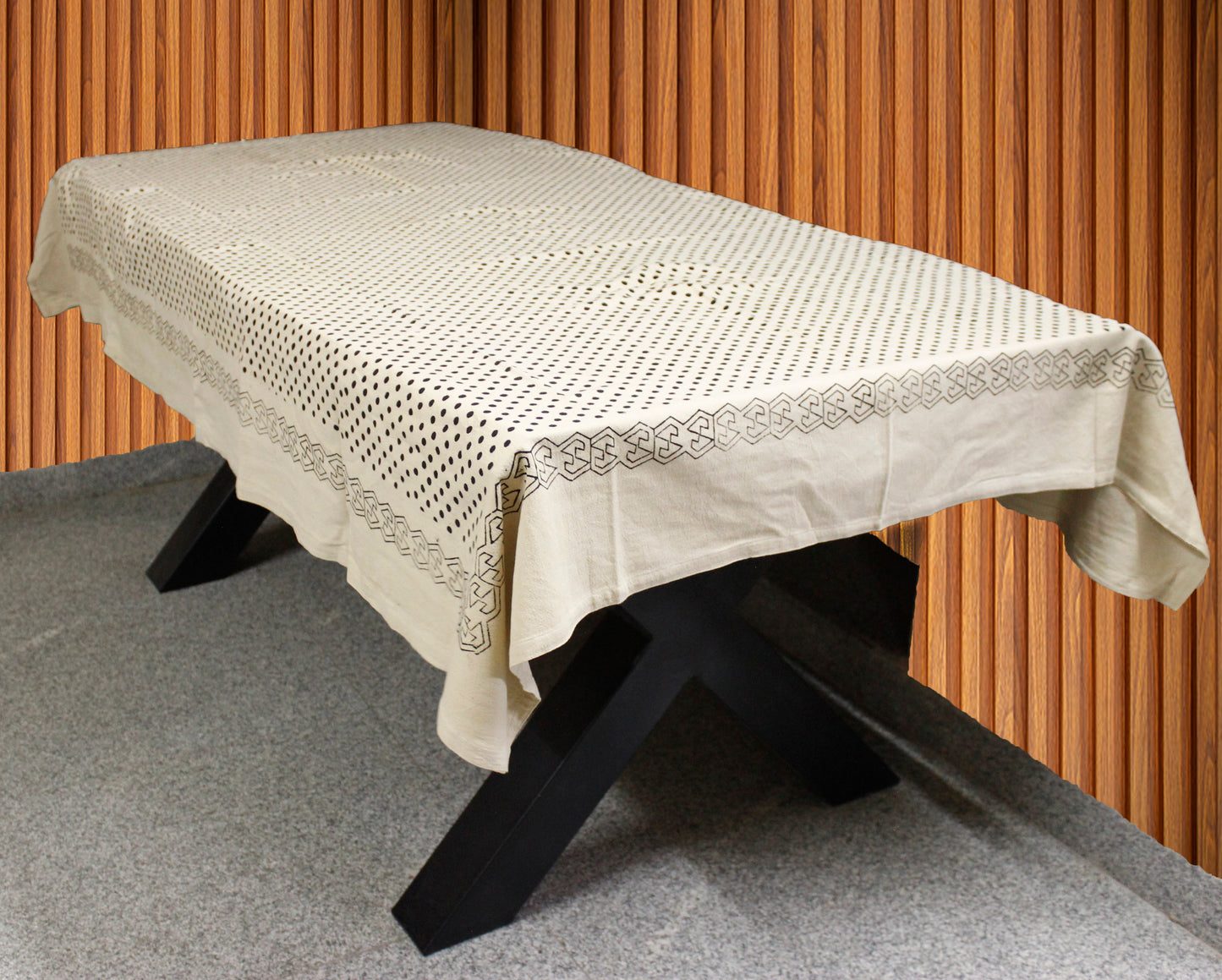 Block printed table cloth