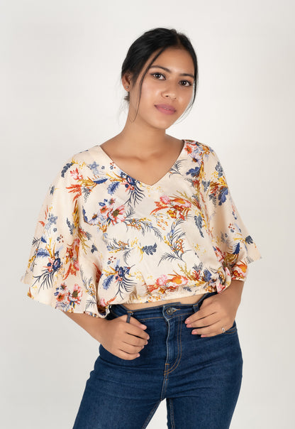 Floral Print Kaftan Top