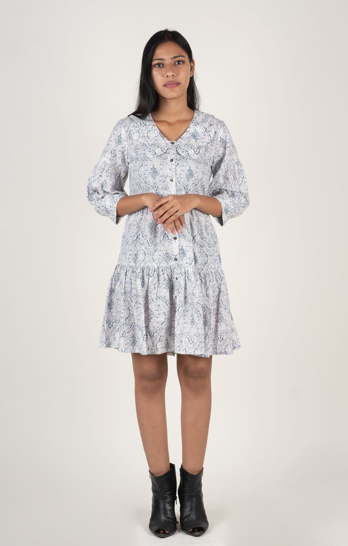 White Peterpan Collar Shirt Dress