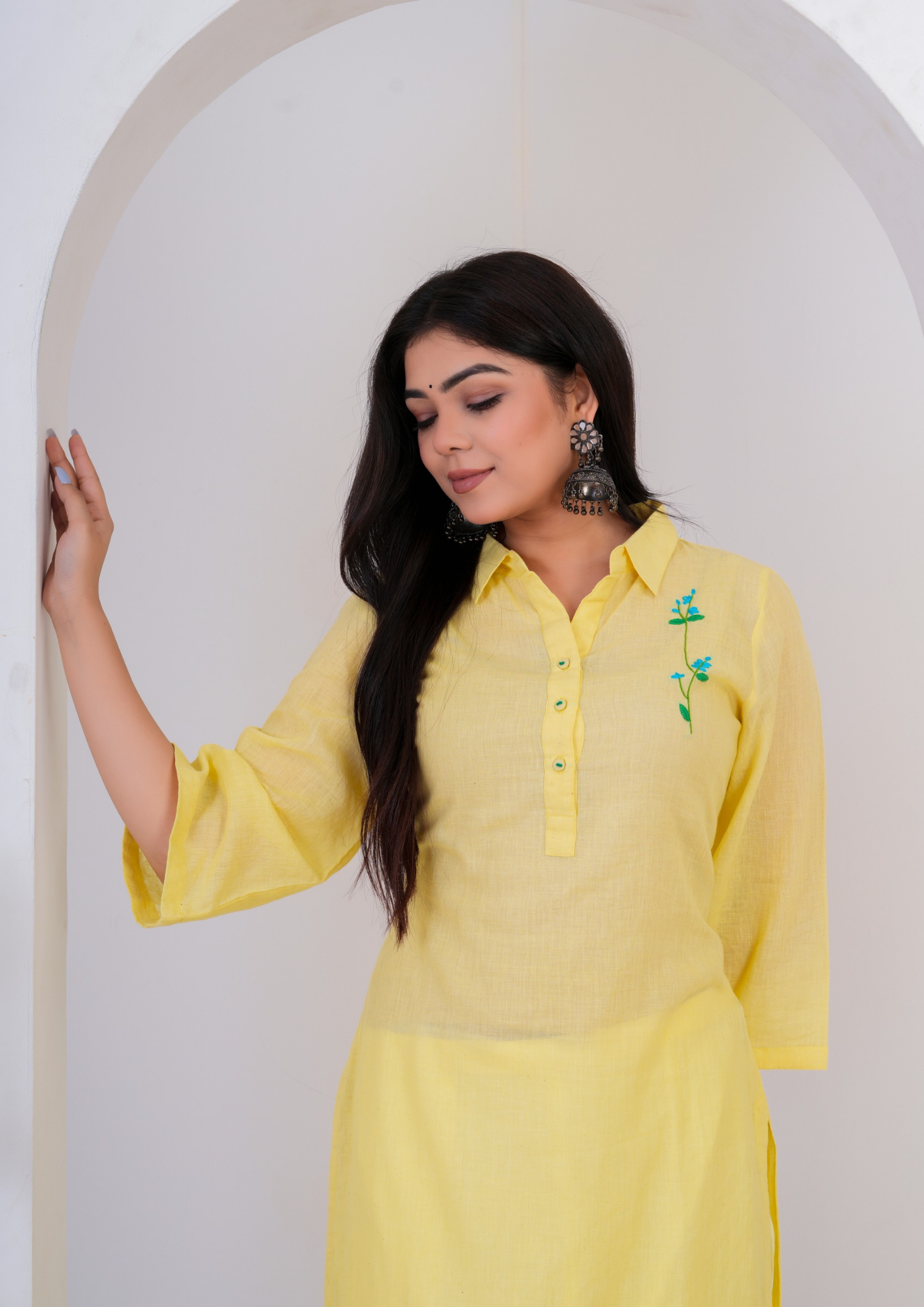Straight collar kurta