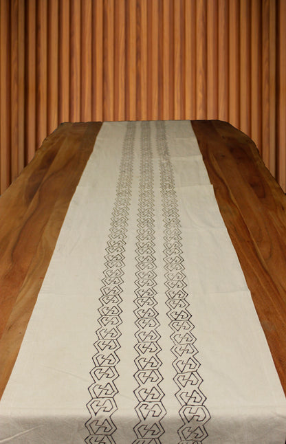 Block printed table runner