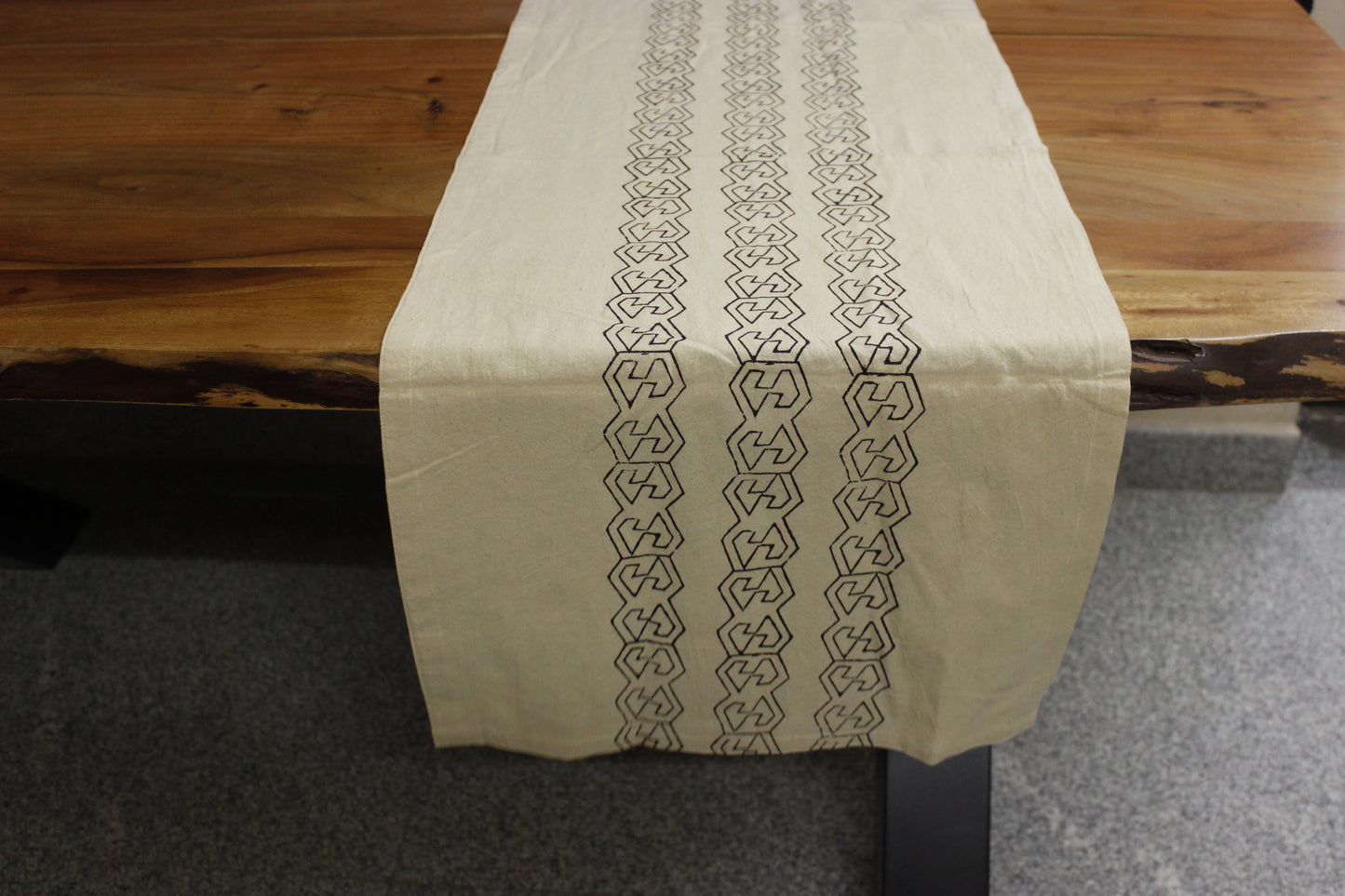 Block printed table runner