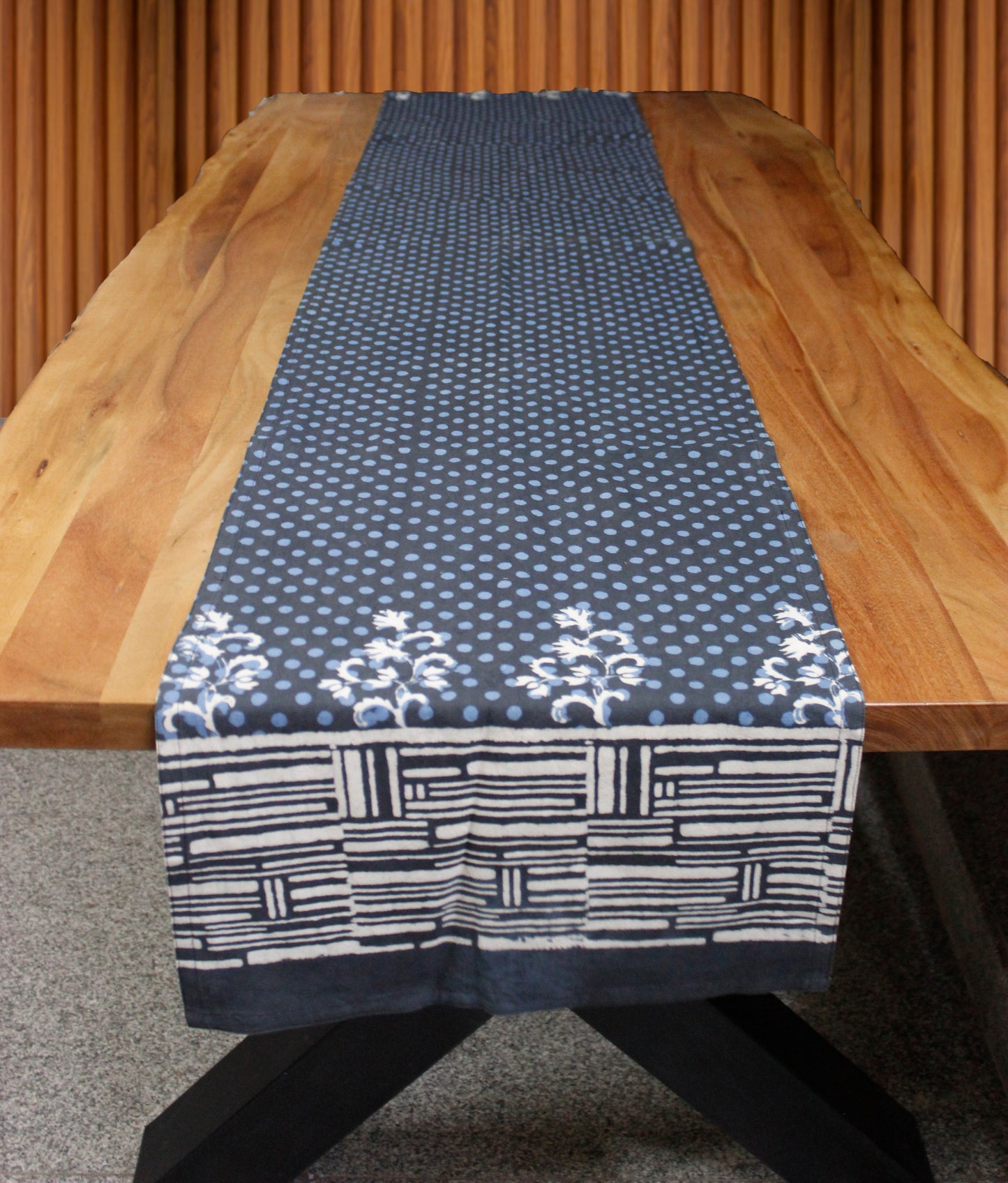 Block printed table runner