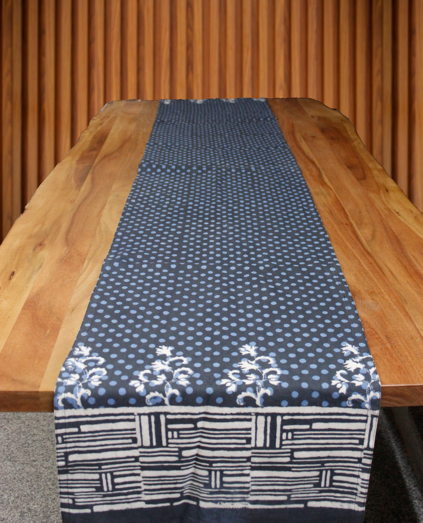 Block printed table runner