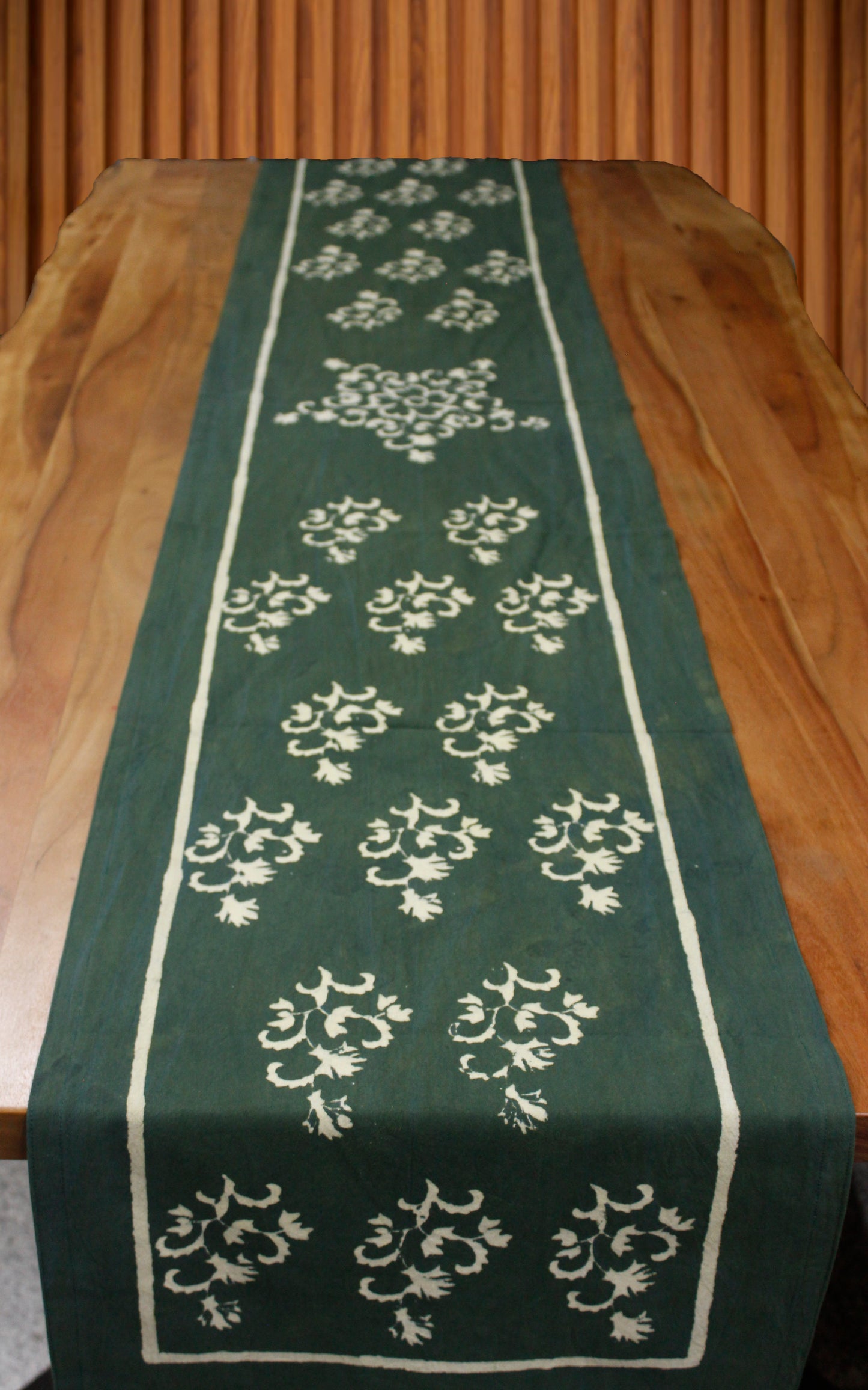 Block printed table runner