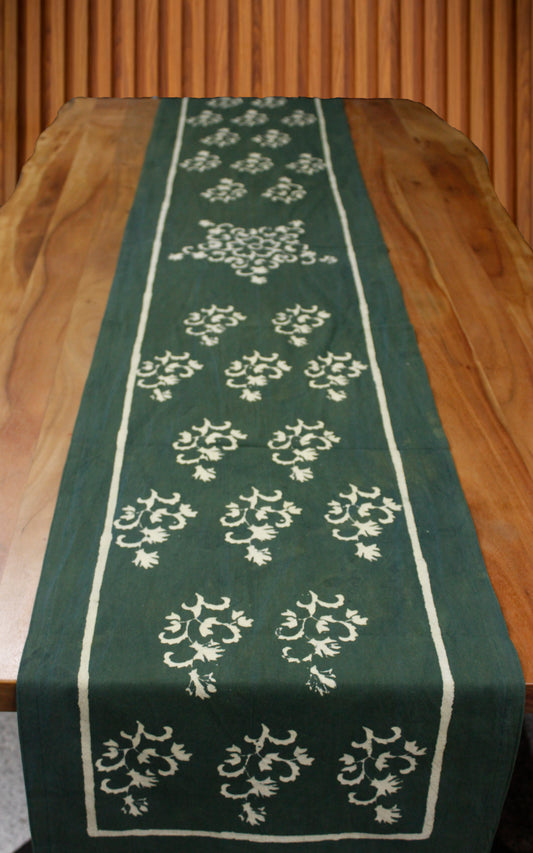 Block printed table runner