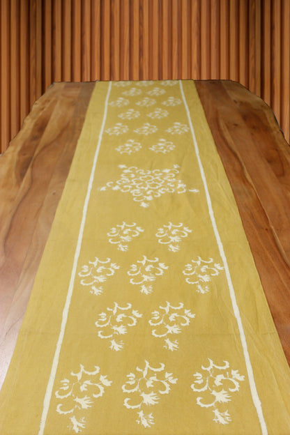 Block printed table runner