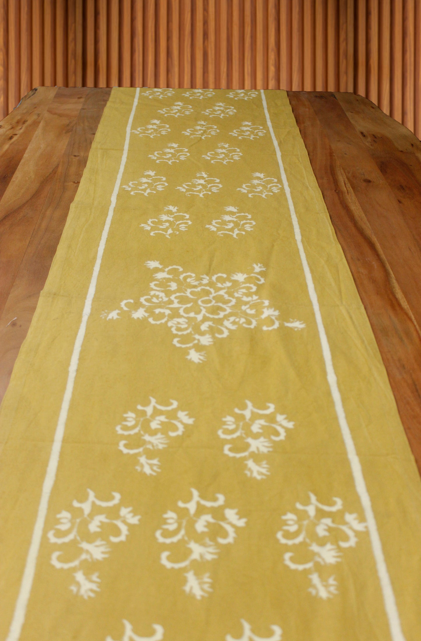 Block printed table runner