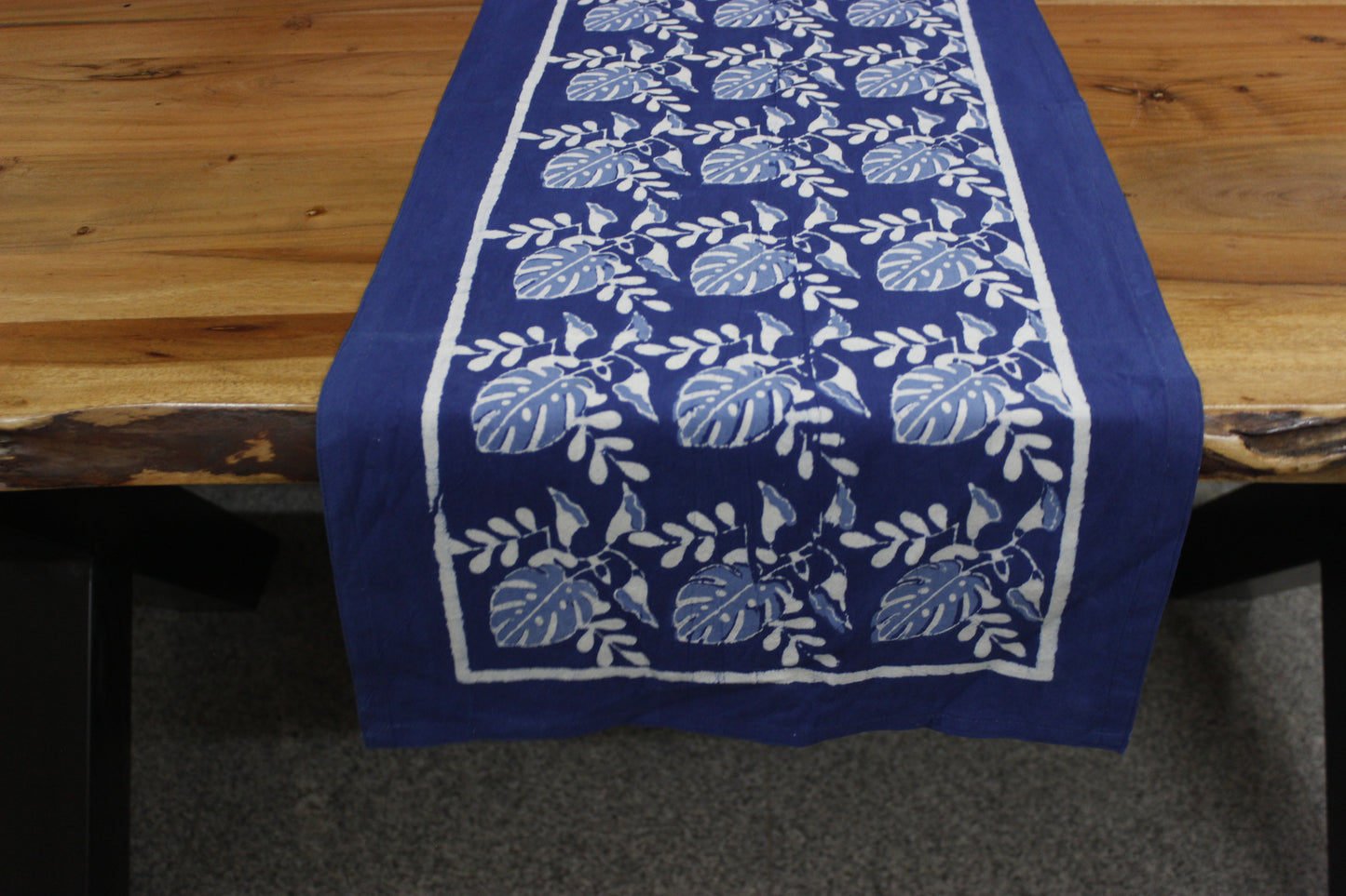 Block printed table runner