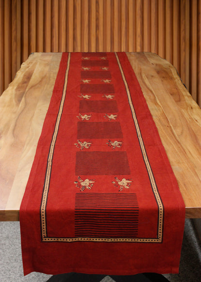 Block printed table runner