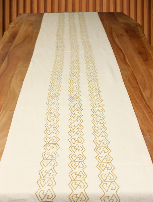 Block printed table runner