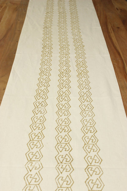 Block printed table runner