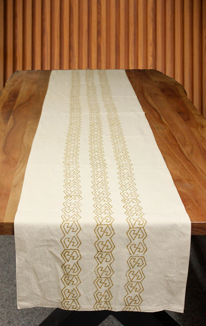 Block printed table runner