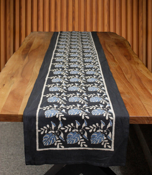 Block printed table runner