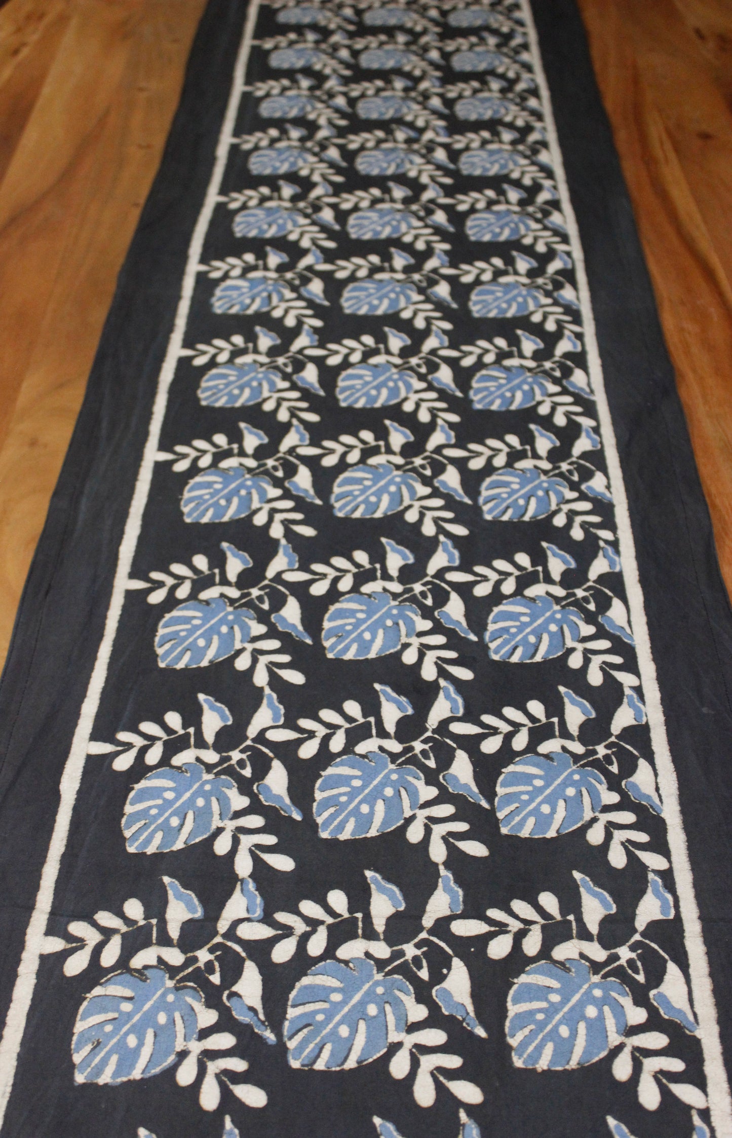 Block printed table runner